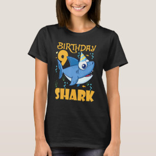 Camiseta 9º Aniversário Do Tubarão De 9 Anos Para Crianças