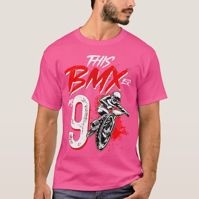 Camiseta 9º Aniversário - Festa de aniversário Bmx (Frente)