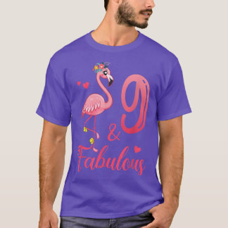 Camiseta 9º aniversário Flamingo Fabuloso, 9 anos, desde 20