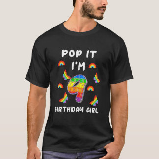 Camiseta 9º Aniversário Garota Fidget Pop, tenho 9 anos de
