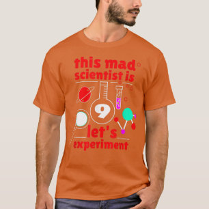 Camiseta 9º Aniversário Nove Bday Science Mad Scientist Che