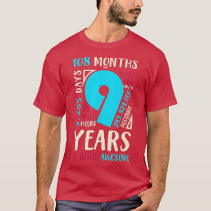 Camiseta 9º Aniversário Oferece Filha Filha Aos Nove Anos