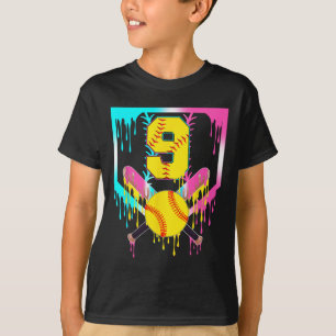 Camiseta 9º Aniversário Softll Home Plate Drip Sorvete 9 An