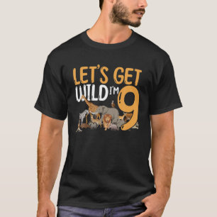Camiseta 9º Aniversário Zoo Safari Selva Animal VAMOS