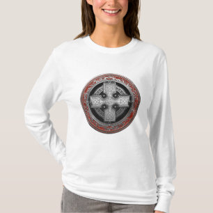 Camiseta [900] Nó Prateado Celta Sacrado da Antiga Cruz