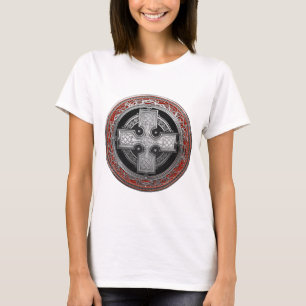 Camiseta [900] Nó Prateado Celta Sacrado da Antiga Cruz