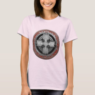 Camiseta [900] Nó Prateado Celta Sacrado da Antiga Cruz