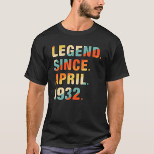 Camiseta 90 Aniversário De 90 Anos De Legenda Desde Abril
