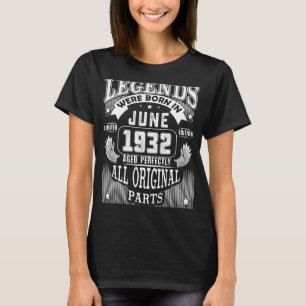 Camiseta 90 Aniversário Para Legendas Nascer De Junho De 19