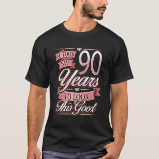 Camiseta 90 Aniversário Presente Levei 90 Anos Para Olhar P