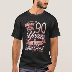 Camiseta 90 Aniversário Presente Levei 90 Anos Para Olhar P
