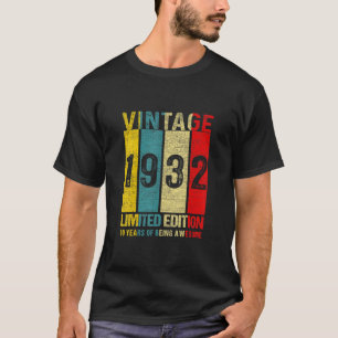 Camiseta 90 Aniversário Vintage 1932 90 Anos