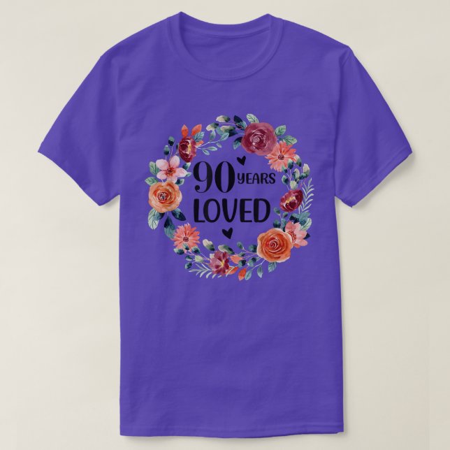 Camiseta 90 Anos Amava Mamãe Vovó 90 Anos Aniversário T (Frente do Design)
