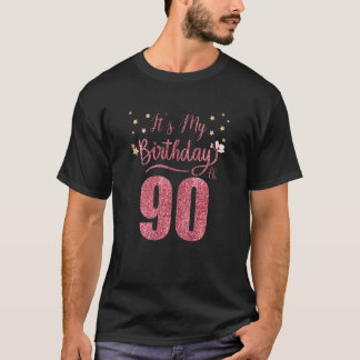 Camiseta 90 anos É meu aniversário incrível Par de aniversá
