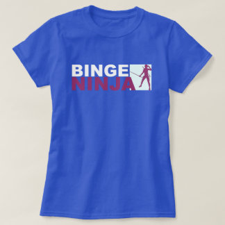 Camiseta 90 anos observando fêmeas Ninja Purple e Aqua