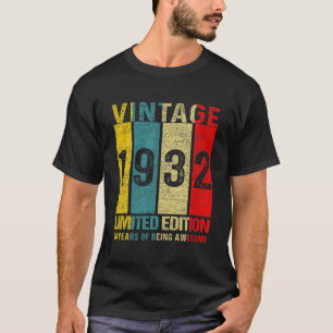 Camiseta 90 Birthday Gifts Vintage 1932 Limited Edition 90