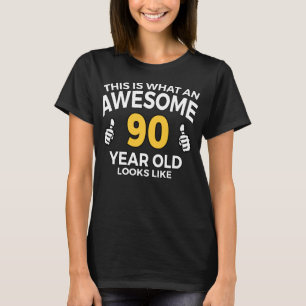 Camiseta 90 Birthday Hoodie Engraçada Com 90 Anos