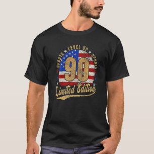 Camiseta 90 Birthday Level Up Vintage Retro U S A