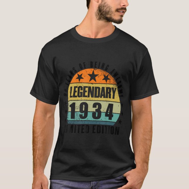 Camiseta 90 Birthday Limited Edition Nascer Em 1934 (Frente)