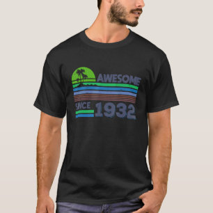 Camiseta 90 Birthday Men Women Incrível Desde 1932 1