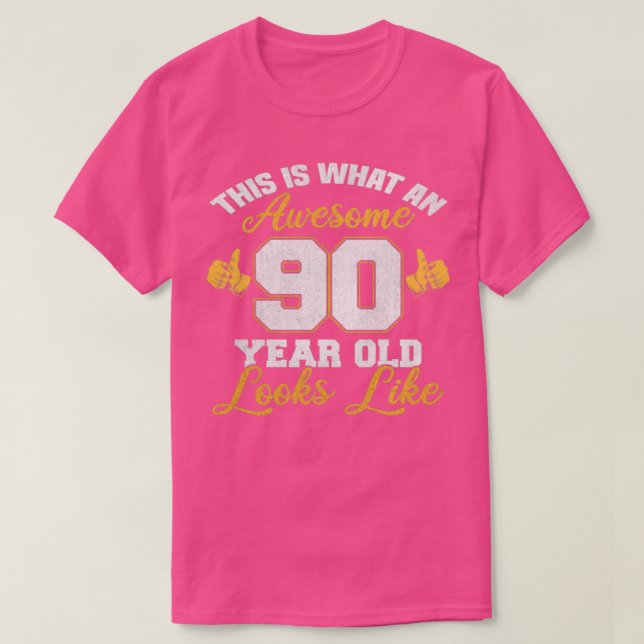 Camiseta 90 Birthday Novelty Incrível 90 Anos (Frente do Design)