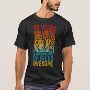 Camiseta 90 Birthday Old Meter, 90 anos