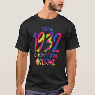 Camiseta 90 Birthday Tie Dye 90 Year Feed Incrível 19