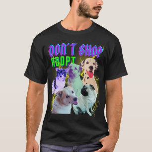 Camiseta 90 Cães Piratas Adote Não compre