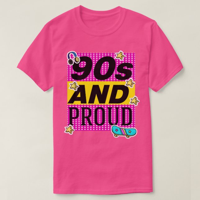 Camiseta 90 e orgulhoso 2 (Frente do Design)