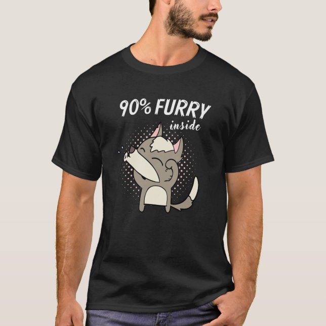 Camiseta 90% Furry Fursona Furries Fandom Furacão (Frente)