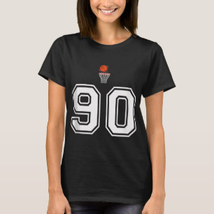 Camiseta 90 Números de Estilo de Basquete Vintage White Tan