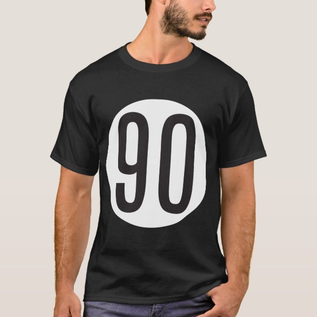 Camiseta 90 preto/branco (Frente)
