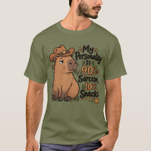 Camiseta 90% Sarcasmo 10% Lanches Capivara Engraçada