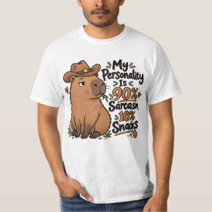 Camiseta 90% Sarcasmo 10% Lanches Capivara Engraçada
