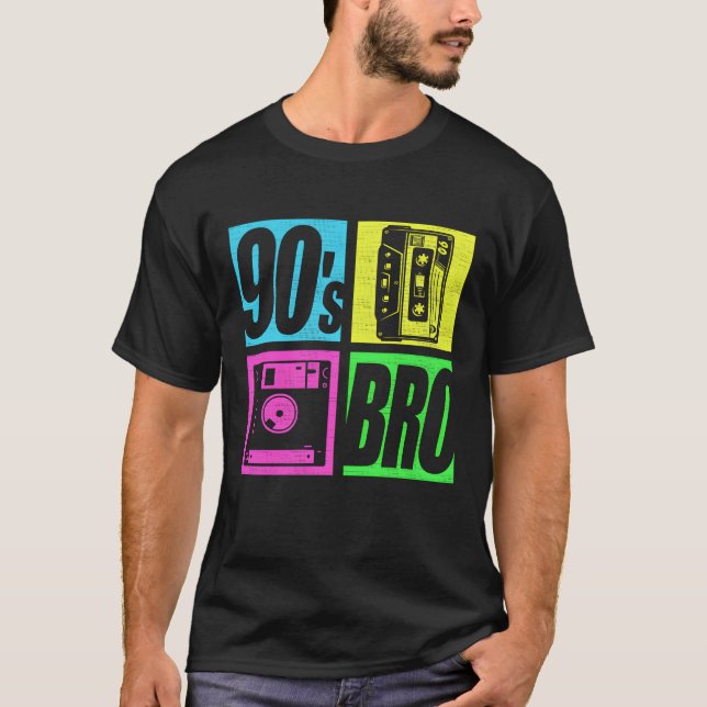 Camiseta 90s Bro 1990s Fashion 90heme Party Nineties family (Frente)