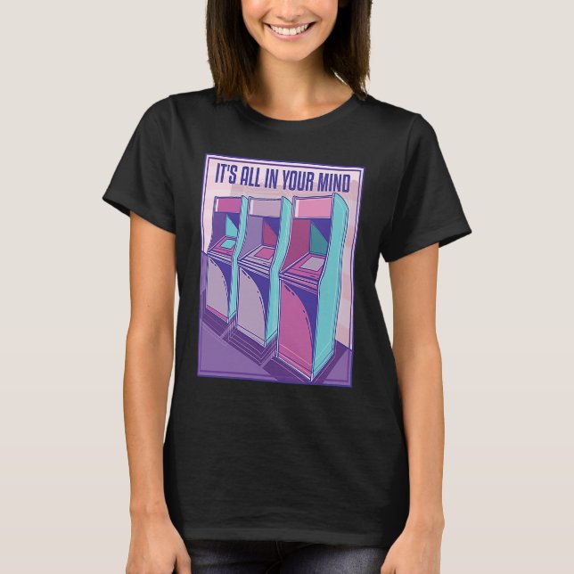 Camiseta 90s Retro Player Vaporwave 80s Arcade Machine Vint (Frente)
