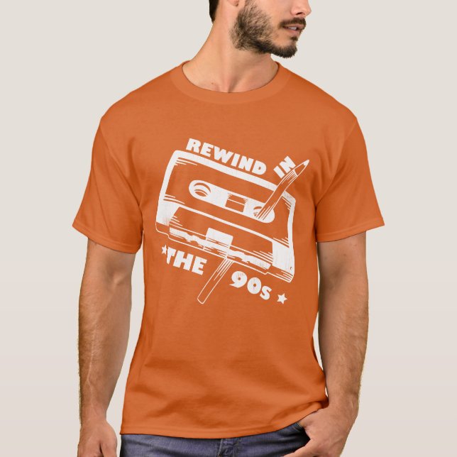 Camiseta 90s Retro Rewind A Cassette With Pencil Costume gi (Frente)