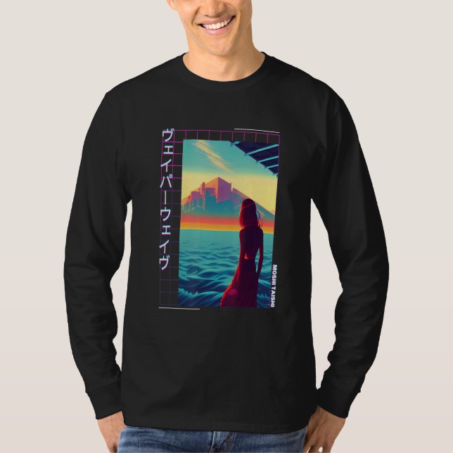 Camiseta 90's Retro Synthwave Japanese Vaporwave Art Otaku  (Frente)