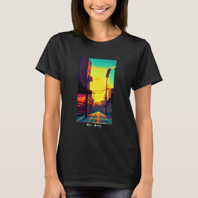 Camiseta 90's Retro Synthwave Japanese Vaporwave Otaku Aest (Frente)