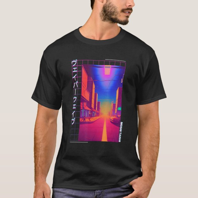Camiseta 90's Retro Synthwave Japanese Vaporwave Otaku Aest (Frente)