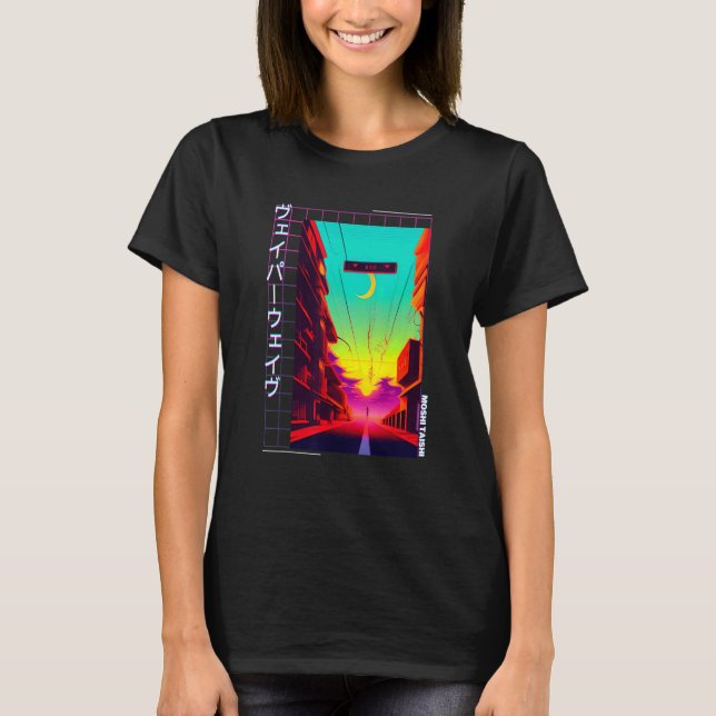Camiseta 90's Retro Synthwave Japanese Vaporwave Otaku Aest (Frente)