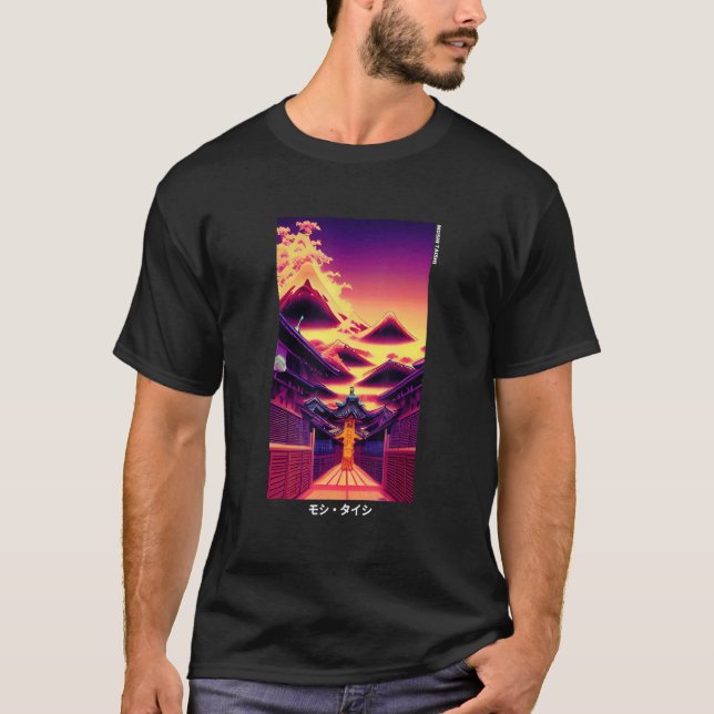 Camiseta 90's Retro Synthwave Japanese Vaporwave Otaku Aest (Frente)