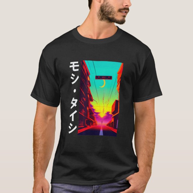 Camiseta 90's Retro Synthwave Japanese Vaporwave Otaku Aest (Frente)