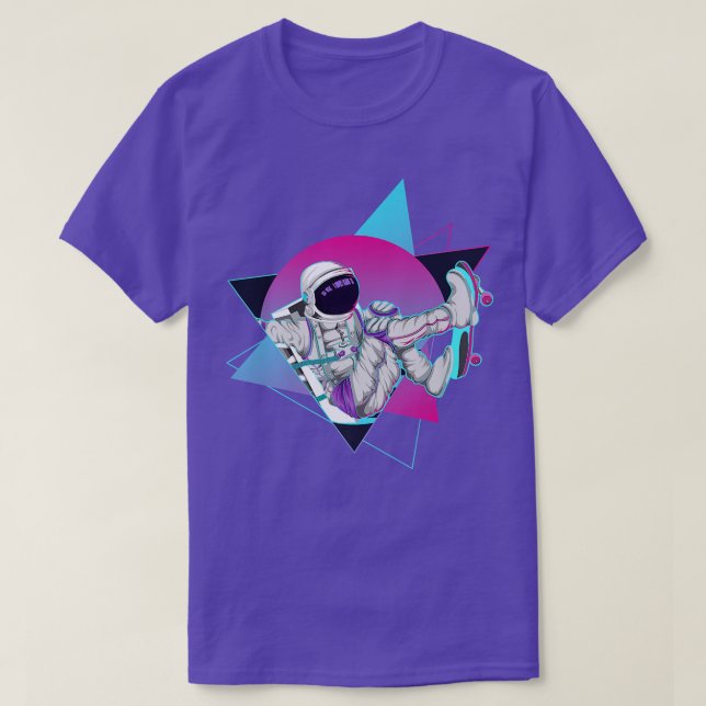 Camiseta 90s Skateboarder Synthwave Espaço Vaporwave A (Frente do Design)