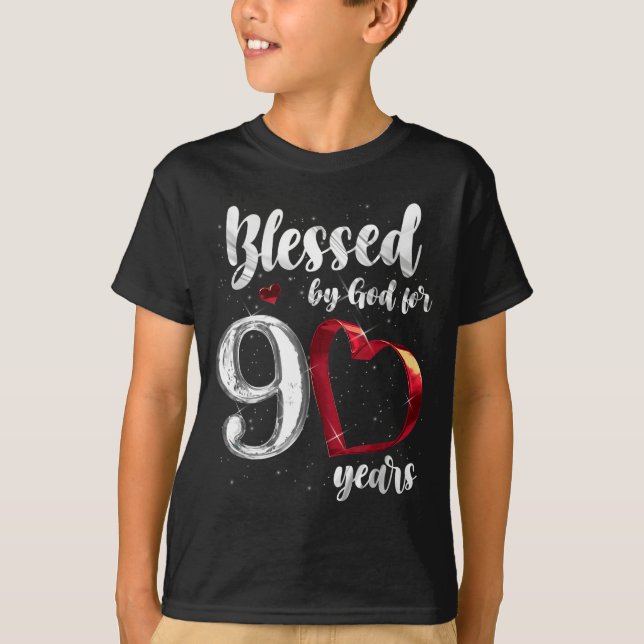 Camiseta 90th Birthday Blessed By God For 90 Years Birthday (Frente)