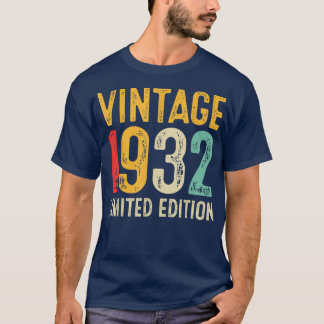 Camiseta 90th Birthday Gift 90 Years Old Vintage 1932 Limit