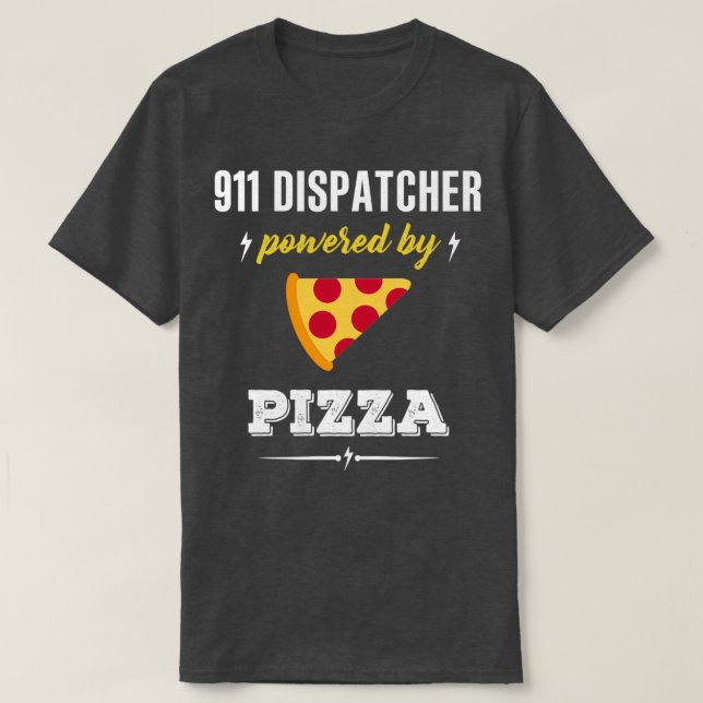 Camiseta 911 Despachante Equipado Com Pizza (Frente do Design)