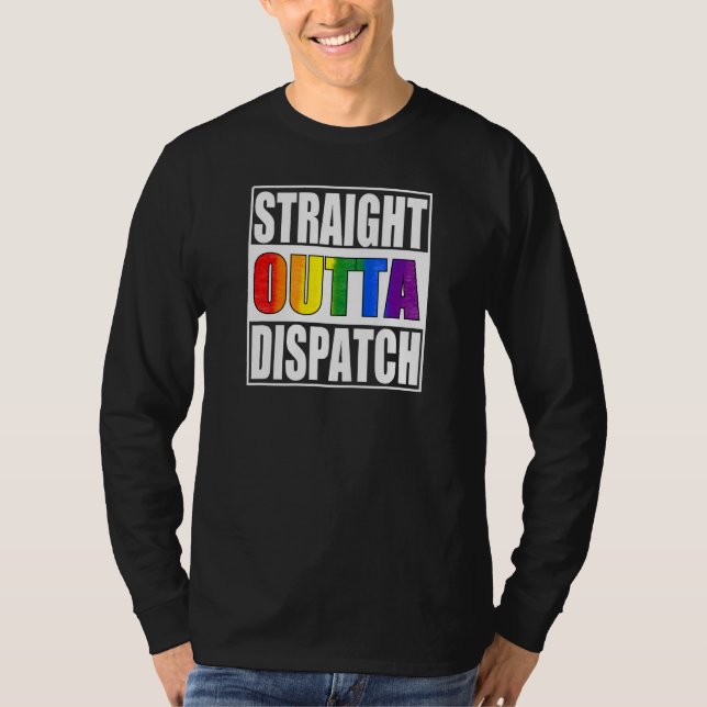 Camiseta 911 Dispatcher  Gay Pride LGBTQIA Thin Gold Line (Frente)