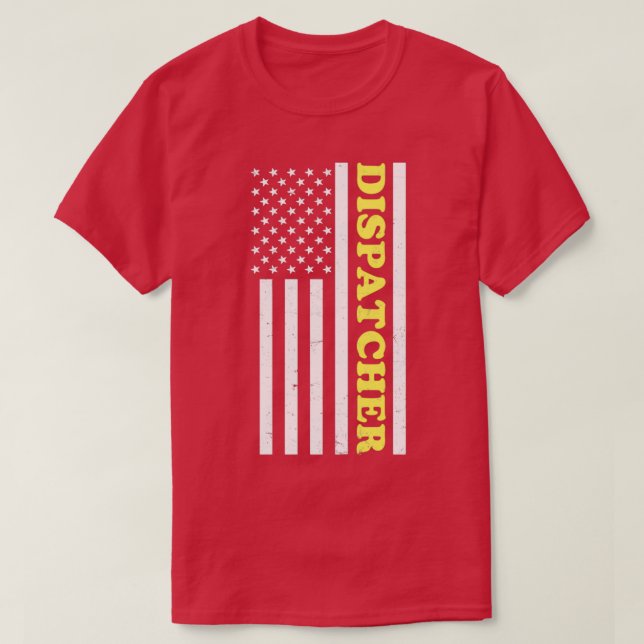 Camiseta 911 Dispatcher Shirt Patriotic US Flag Gi (Frente do Design)