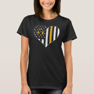 Camiseta 911 Dispatcher U Flag Heart Emergency Dispatchin